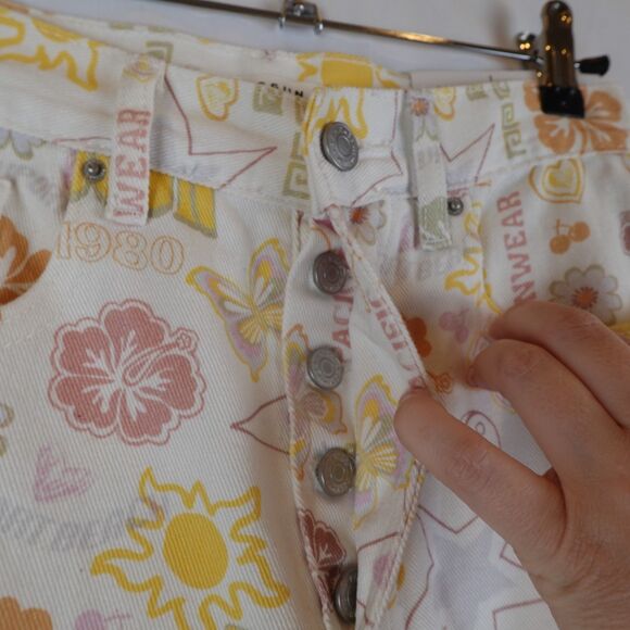 NWT Pacsun Mixed Pacific Sunwear Print Dad Jeans Womens Size 26 AOP Preppy - Picture 4 of 16